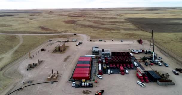 Drone Shot Oil Natural Gas Extraction Llains Eastern Colorado 2021 — Vídeos de Stock