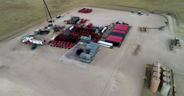 Drone Krok Sköt Över Fracking Operation Slätterna Östra Colorado 2021 — Stockvideo