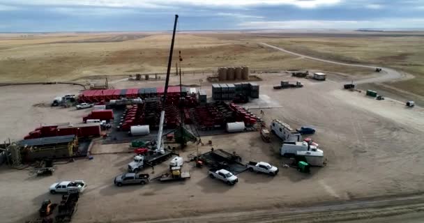 Trång Omloppsbana Fracking Operationer Slätterna Östra Colorado 2021 Drönare Dci — Stockvideo