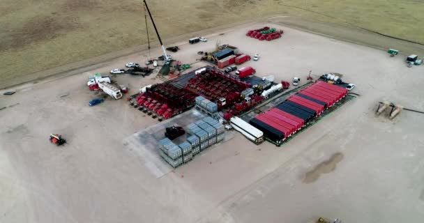 Flotando Por Encima Una Operación Fracking 2021 Este Colorado Extracción — Vídeo de stock