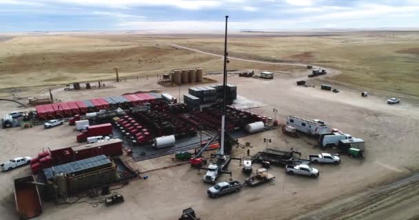 Disparo Drones Centrado Extracción Gas Natural Este Colorado 2021 Dci — Vídeos de Stock