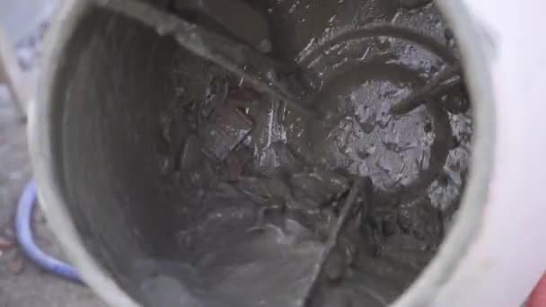 慢动作水泥用混凝土搅拌器内密闭 — 图库视频影像