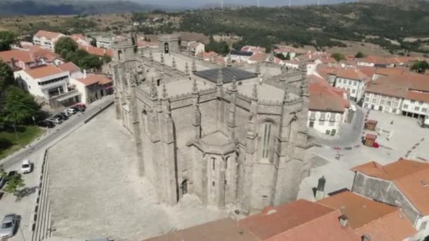 Una Vista Aérea Fascinante Sobre Catedral Guarda Portugal — Vídeos de Stock