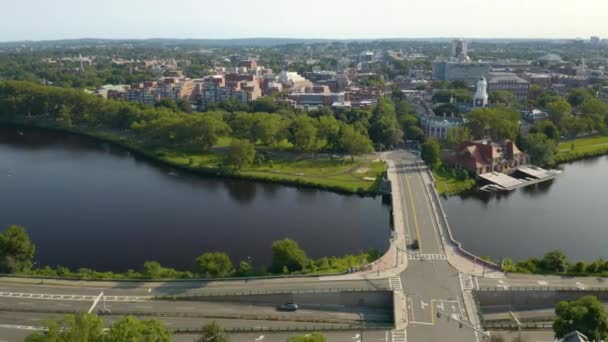 Cinematic Pan Reveals Charles River Cambridge — стокове відео