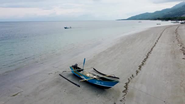 Bateau Pêche Local Nommé Jaco Sur Une Plage Sable Blanc — Video