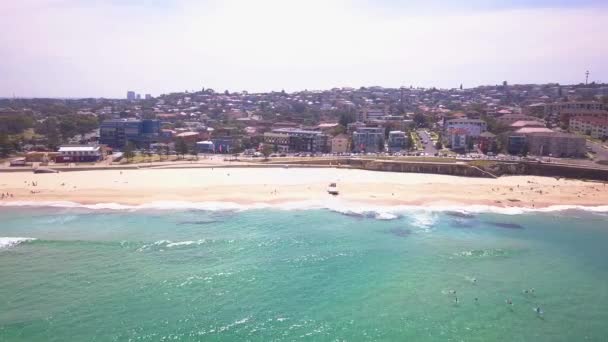 Drone Aéreo Disparado Sobre Maroubra Beach Sydney Nova Gales Sul — Vídeo de Stock