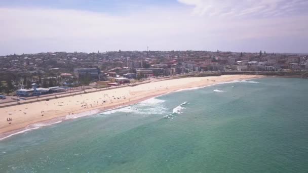 Hermoso Dron Aéreo Estático Largo Sobre Maroubra Beach Sydney Nueva — Vídeo de stock