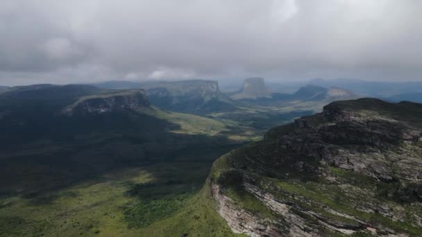 Fantastische Luftaufnahme Der Canyon Landschaft Von Oben Chapada Diamantina National — Stockvideo