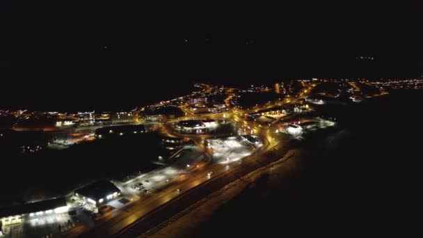Foto Órbita Aérea Que Muestra Ciudad Borgarnes Oeste Islandia Por — Vídeo de stock