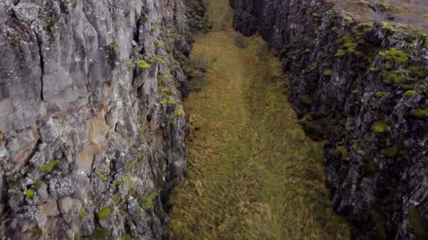 Thingvellir Εθνικό Πάρκο Ισλανδία Βορείου Αμερικής Ευρώπης Ρήγμα — Αρχείο Βίντεο