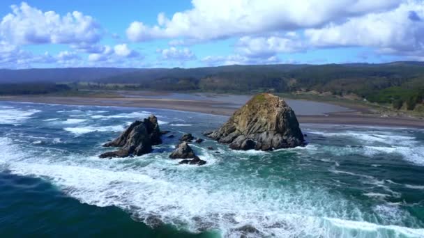 Piedra Del Viento Topocalma Praia Pedra Vento Litueche Puertecillo Matanzas — Vídeo de Stock