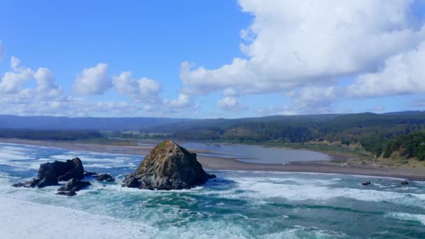 Praia Topocalma Pedra Vento Litueche Puertecillo Matanzas Windsurf Spot Surf — Vídeo de Stock