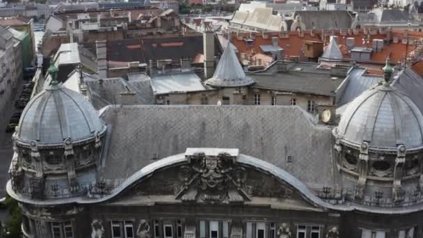 Aerial Historická Památka Adria Palance Budapešti Maďarsko Zpětný Záběr — Stock video