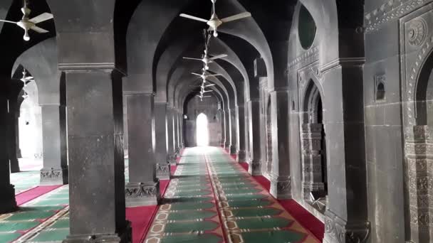 Arches Dans Salle Prière Mosquée Pierre Noire Jama Masjid Burhanpur — Video