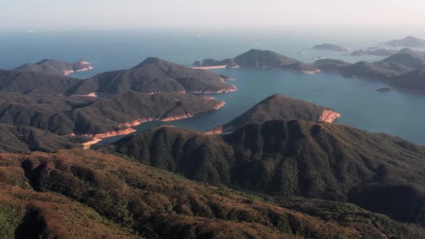 Luftdrohne Über Der Schönen Üppigen Grünen Vegetation Über Bergigem Gelände — Stockvideo