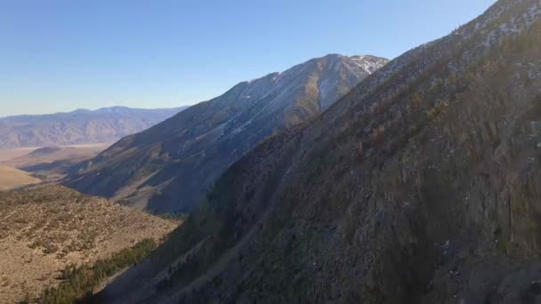 Vista Aérea Del Este Sierra Nevada Montañas Valle Inyo Condado — Vídeos de Stock