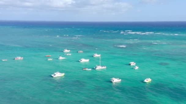 Бирюзовой Воде Атлантического Океана Пляже Лос Коралес Баваро Пунта Кане — стоковое видео