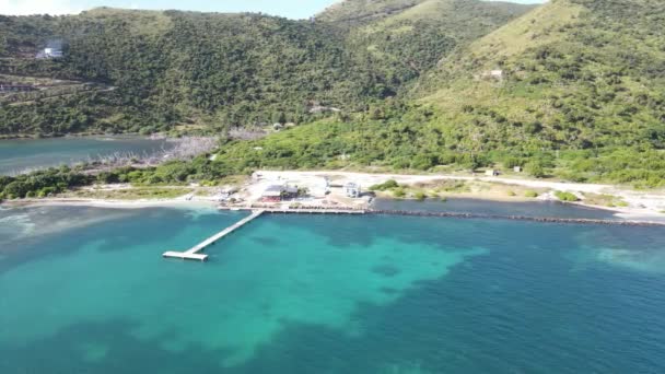 Pemandangan Udara Yang Tinggi Dari Pulau Jost Van Dyke Kepulauan — Stok Video