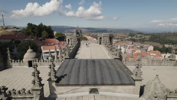 Vista Aérea Superior Catedral Guarda Revela Pouco Seu Design Único — Vídeo de Stock