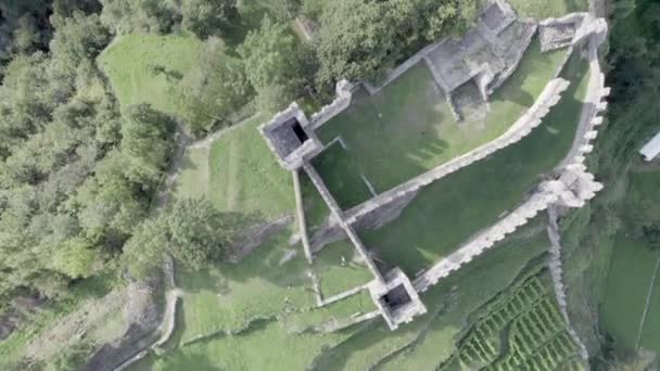 Vídeo Com Drone Plano Cenital Sobre Catillo Nuovo Vistonceo — Vídeo de Stock