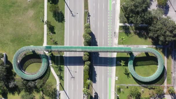 Sebuah Pemandangan Udara Langsung Atas Sebuah Jalan Pejalan Kaki Yang — Stok Video
