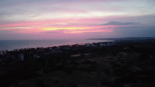 Spectating Een Roze Zonsondergang Baai Van Phan Thiet Binh Thuan — Stockvideo