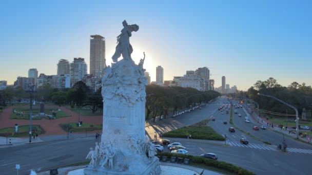 Monument Över Carta Magna Och Fyra Regioner Argentina Buenos Aires — Stockvideo