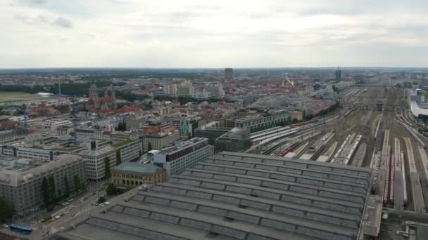 Вид Повітря Центральний Залізничний Вокзал Мюнхена — стокове відео