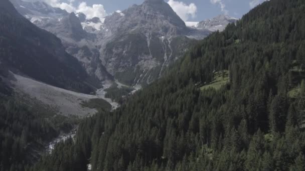 Wideo Samolotem Drona Frontalne Lub Naprzód Krajobraz Step Stelvio Góry — Wideo stockowe