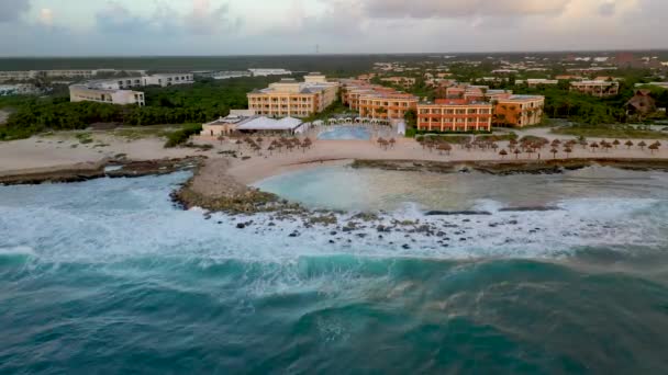 Fantastisk Destination Badort Belägen Tulum Mexiko Havet Poolen Och Resort — Stockvideo