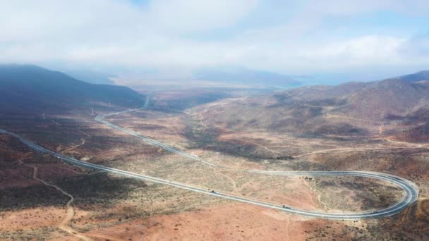 Widok Powietrza Krętą Górską Autostradę Chile Dolly Forward Strzał Ustalający — Wideo stockowe