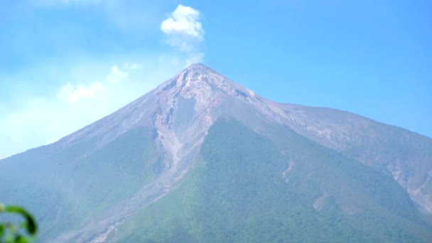 Guatemala Fire Sopka Erupce Během Denního Doby Kouř Vycházející Ohnivé — Stock video