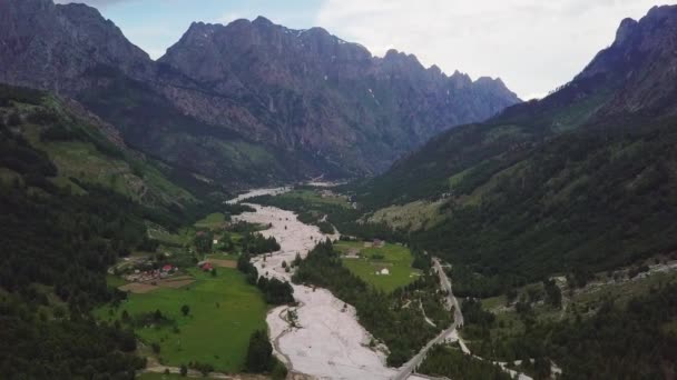 Het Ongelooflijke Valbona National Park Albanese Alpen Met Rivier Valbona — Stockvideo