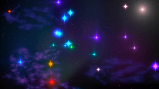 深空中的多色恒星和气体 — 图库视频影像