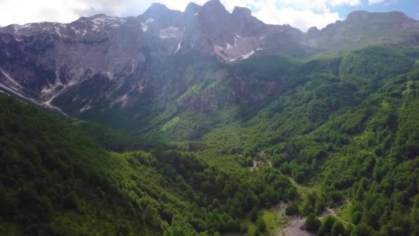 Ongelooflijke Bergen Dalen Valbona Kukes Albanese Alpen Van Oost Europa — Stockvideo