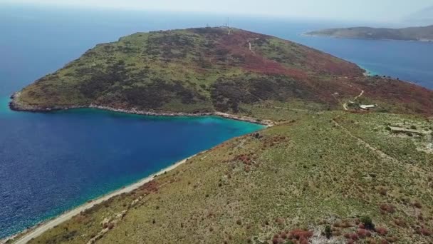 Auta Jedoucí Krásné Pobřežní Silnici Porto Palermu Albánské Riviéře Východní — Stock video