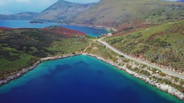 Doğu Avrupa Daki Arnavut Rivierası Ndaki Porto Palermo Nun Parlak — Stok video