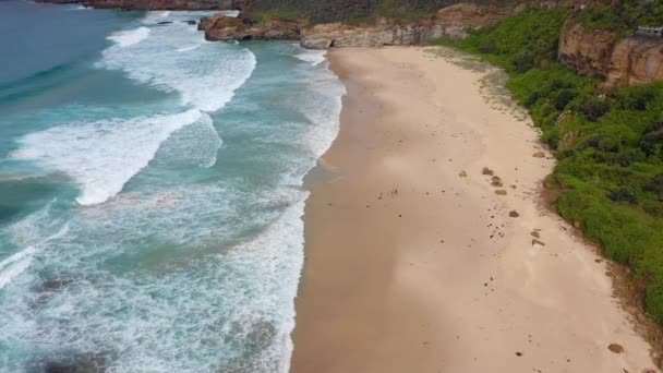 Vågor Kraschar Den Populära Surfplatsen Moonee Beach Nära Coffs Harbour — Stockvideo