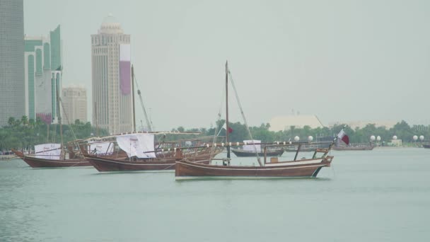 Qatar National Day Barche Navi Peninsular Arab — Video Stock