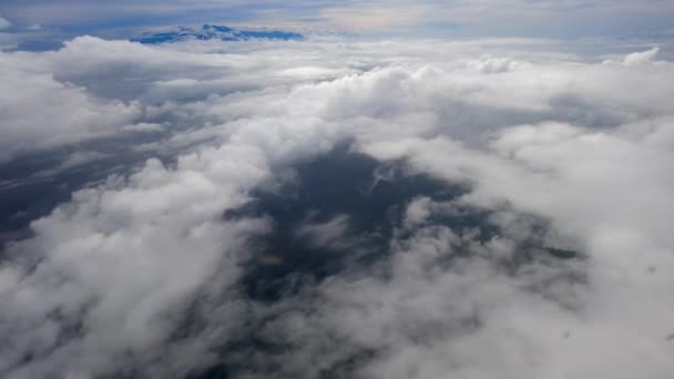 Vista Ángulo Alto Las Cimas Montaña Heladas Paisaje Las Montañas — Vídeos de Stock