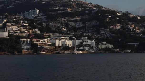Hírességek Házak Part Közelében Acapulco Fro Messze Hajó — Stock videók