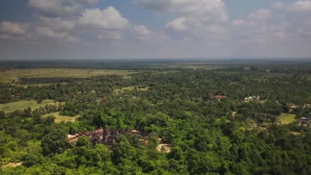 Templo Angkor Banteay Samre Camboja Imagens Hiper Lapso Drones Aéreos — Vídeo de Stock