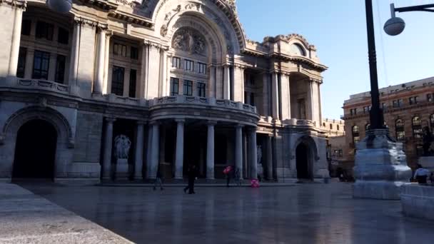 Timelapse Palacio Bellas Artes Mexikóban Reggel Dönthető Fel — Stock videók