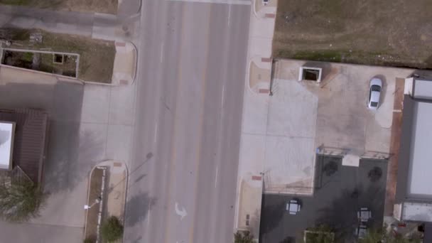 Looking Straight Main Street Running Downtown Rock Texas — Stock Video