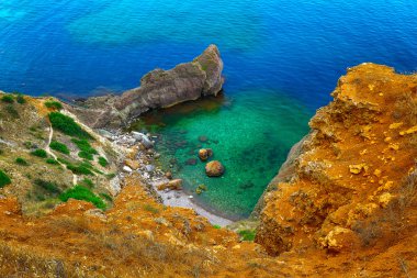 Cape Fiolent, Blue Lagoon bir görüntü. Crimea