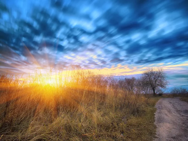 Długa ekspozycja pracy podczas sunsrise — Zdjęcie stockowe