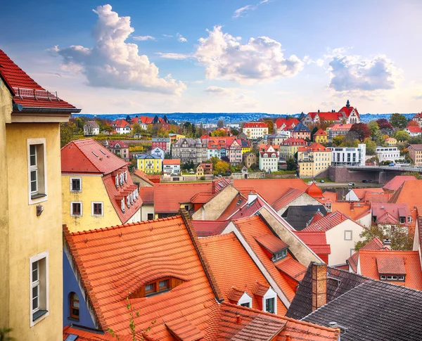 Prachtig Uitzicht Het Stadsgezicht Van Meissen Aan Rivier Elbe Locatie — Stockfoto