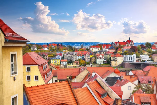 Prachtig Uitzicht Het Stadsgezicht Van Meissen Aan Rivier Elbe Locatie — Stockfoto