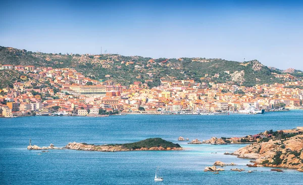 Fabulosa Vista Las Islas Santo Stefano Maddalena Desde Palaos Ubicación — Foto de Stock