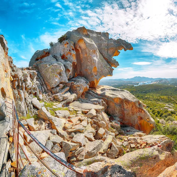 Häpnadsväckande Utsikt Över Palau Hamn Från Populära Resmål Bear Rock — Stockfoto